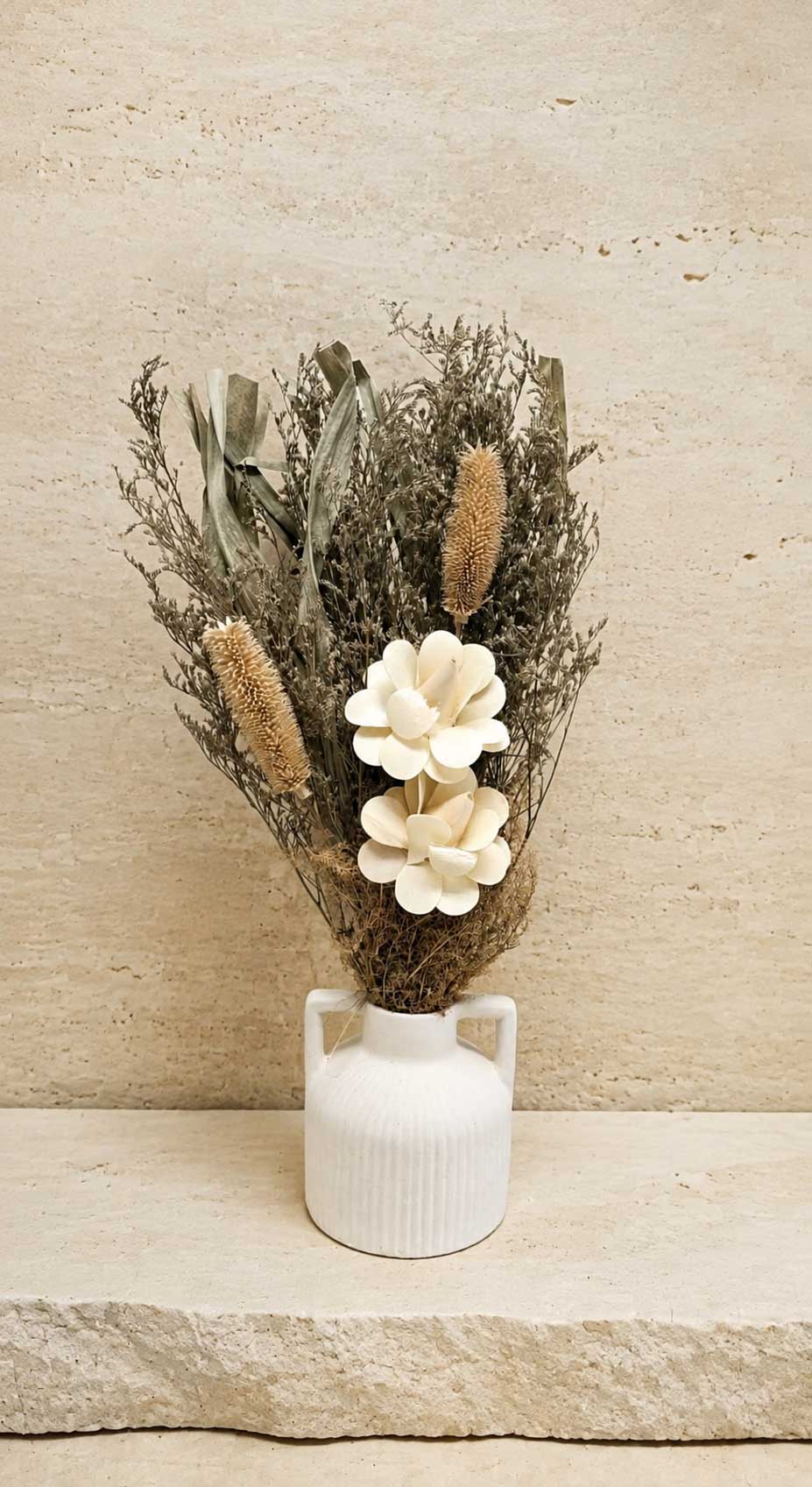 בוקט מיובש קרם וטבעי