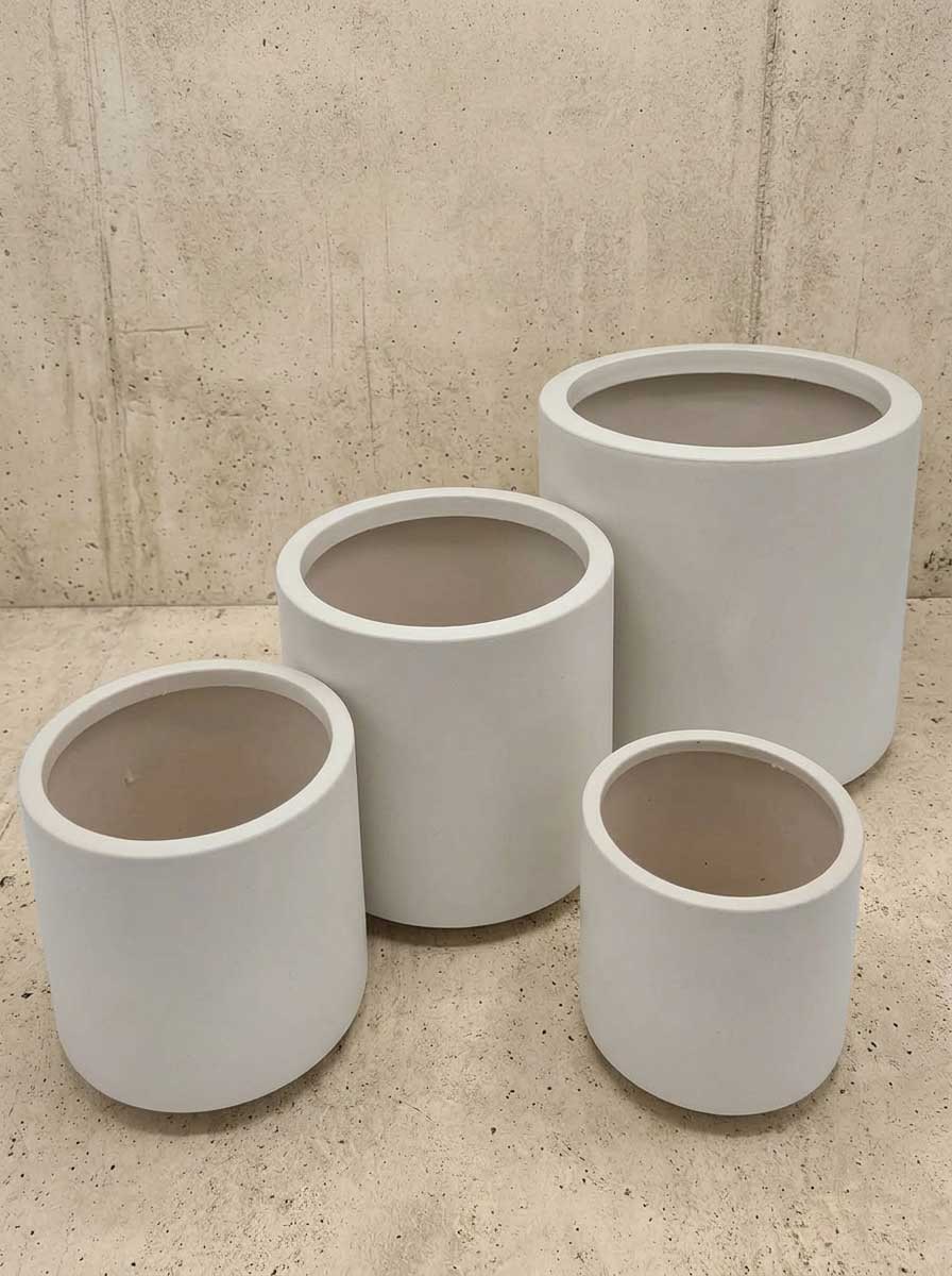 סט 4 אדניות פלסטיק שמנת